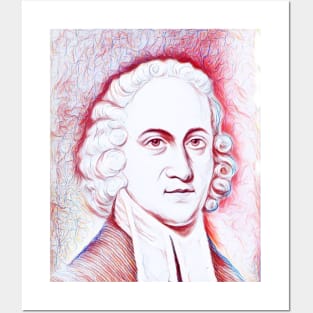 Jonathan Edwards Black And White Portrait | Jonathan Edwards Artwork | Line Art 3 Posters and Art